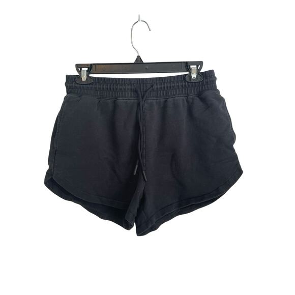 Gymshark Shorts Womens S Small Black Athletic Heavy Fleece Elastic Waist Gym - Picture 2 of 8